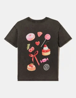 T-Shirt Gris Imprimé Délavé à l'Acide^Tally Weijl New