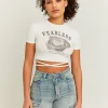 T-shirt imprimé délavé a lacets^Tally Weijl New