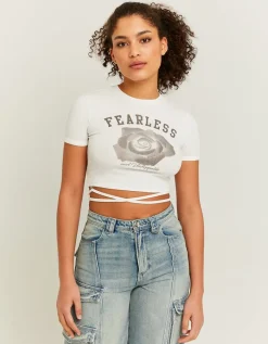 T-shirt imprimé délavé a lacets^Tally Weijl New