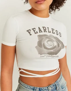 T-shirt imprimé délavé a lacets^Tally Weijl New