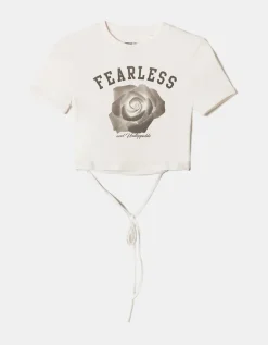 T-shirt imprimé délavé a lacets^Tally Weijl New