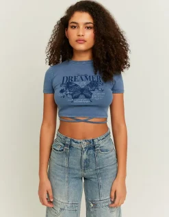 T-shirt imprimé délavé a lacets^Tally Weijl Clearance