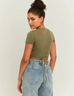 T-shirt imprimé délavé a lacets^Tally Weijl Fashion