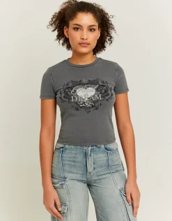 T-shirt imprimé gris delavé^Tally Weijl Sale