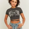 T-shirt imprimé délavé a lacets^Tally Weijl Outlet