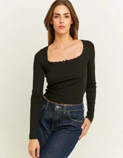 T-Shirt Basique avec Détail Dentelle^Tally Weijl Hot