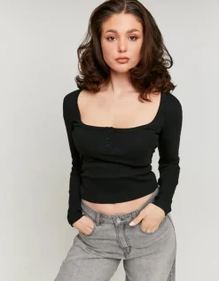 T-Shirt Basique avec Boutons^Tally Weijl Hot