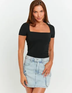 T-Shirt Basique avec Encolure Carrée^Tally Weijl Discount