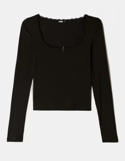 T-Shirt Basique avec Détail Dentelle^Tally Weijl Hot