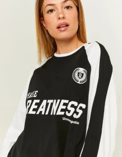 T-Shirt Imprimé et Manches Contrastantes^Tally Weijl Hot