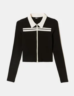 T-Shirt Zippé et Rayé Col Polo^Tally Weijl New