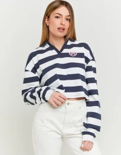 T-Shirt Rayé Imprimé avec Col Polo^Tally Weijl Best