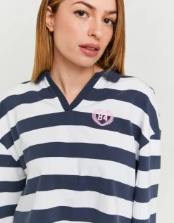 T-Shirt Rayé Imprimé avec Col Polo^Tally Weijl Best