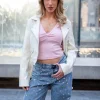 Veste Biker Cassé en Similicuir^Tally Weijl Fashion