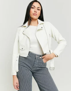 Veste Biker Cassé en Similicuir^Tally Weijl Fashion