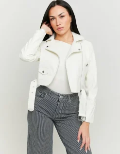 Veste Biker Cassé en Similicuir^Tally Weijl Fashion