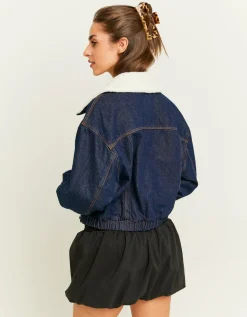 Veste en Jean Brut avec Col en Fausse Fourrure^Tally Weijl Online