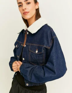 Veste en Jean Brut avec Col en Fausse Fourrure^Tally Weijl Online
