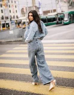 Veste en Jean Courte e à Carreaux en Strass^Tally Weijl Outlet