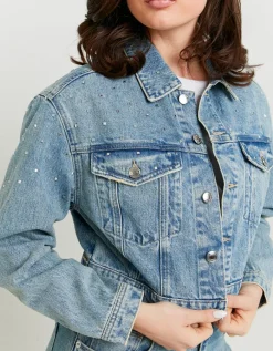 Veste en Jean Courte e à Carreaux en Strass^Tally Weijl Outlet