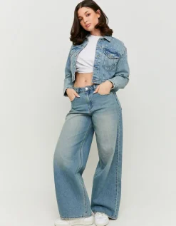 Veste en Jean Courte e à Carreaux en Strass^Tally Weijl Outlet