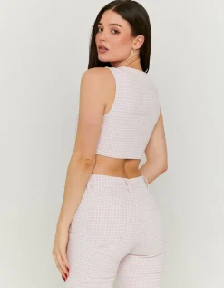 Veste sans Manches Vichy Blanc et^Tally Weijl Clearance