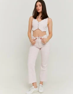 Veste sans Manches Vichy Blanc et^Tally Weijl Clearance
